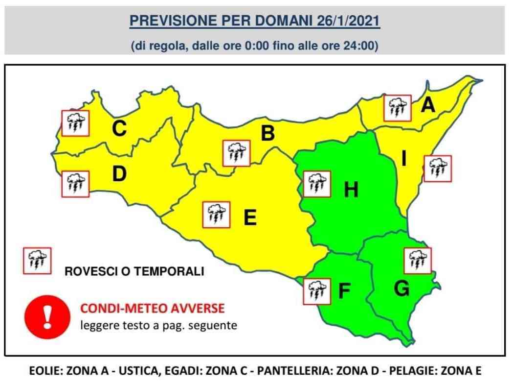 Immagine articolo: Allerta meteo gialla fino alla mezzanotte di oggi. Emesso bollettino dalla Protezione Civile