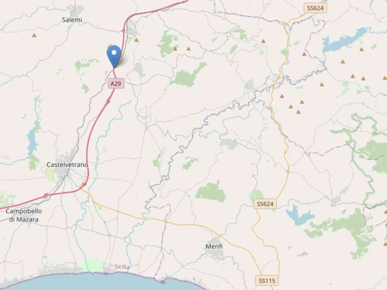 Immagine articolo: Scossa di terremoto di magnitudo 2.5 nel territorio di Santa Ninfa