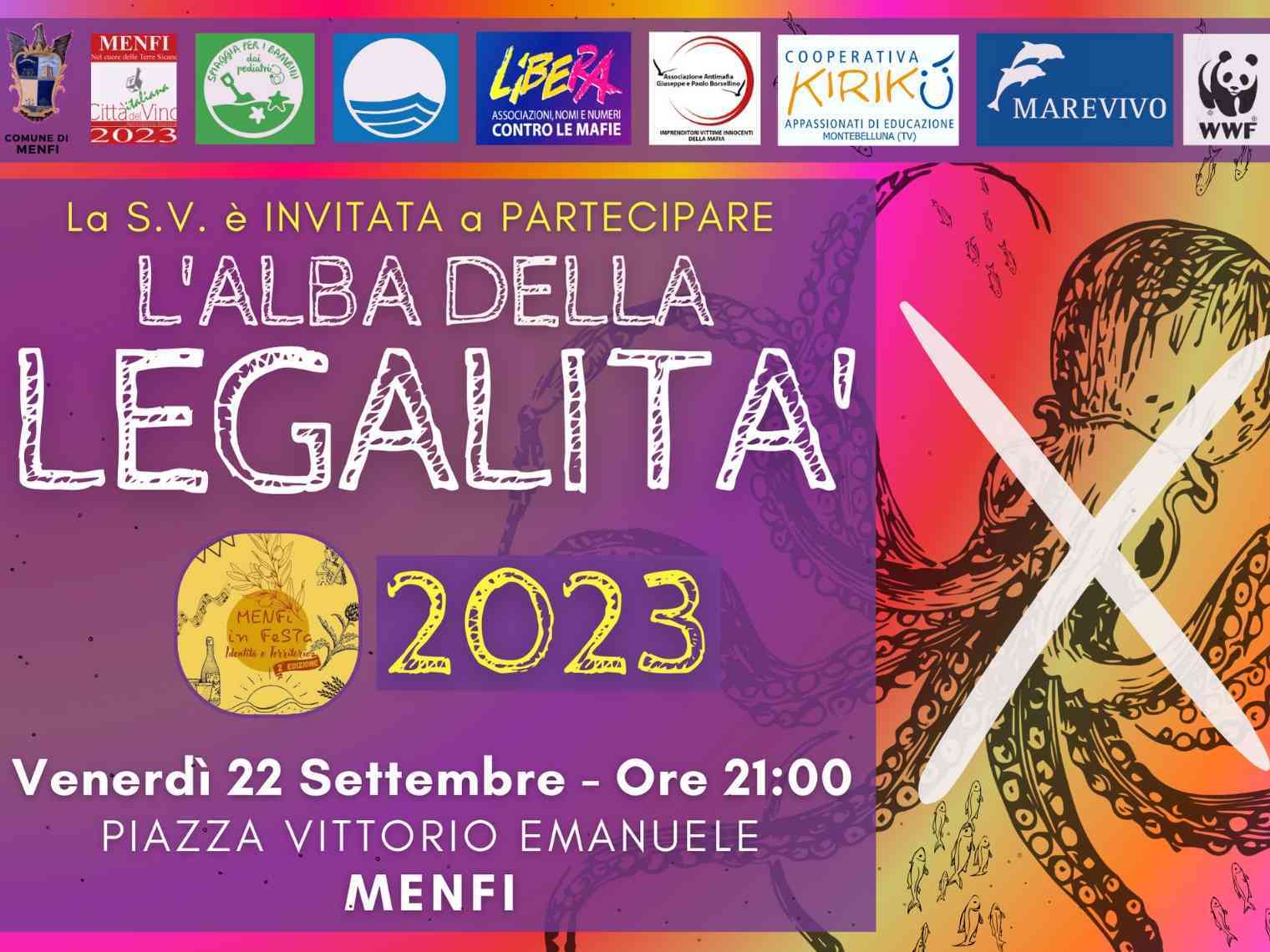 Immagine articolo: Lotta alla mafia. “L'alba della legalità“ 2023 si svolgerà a Menfi. Il 22 settembre in Piazza