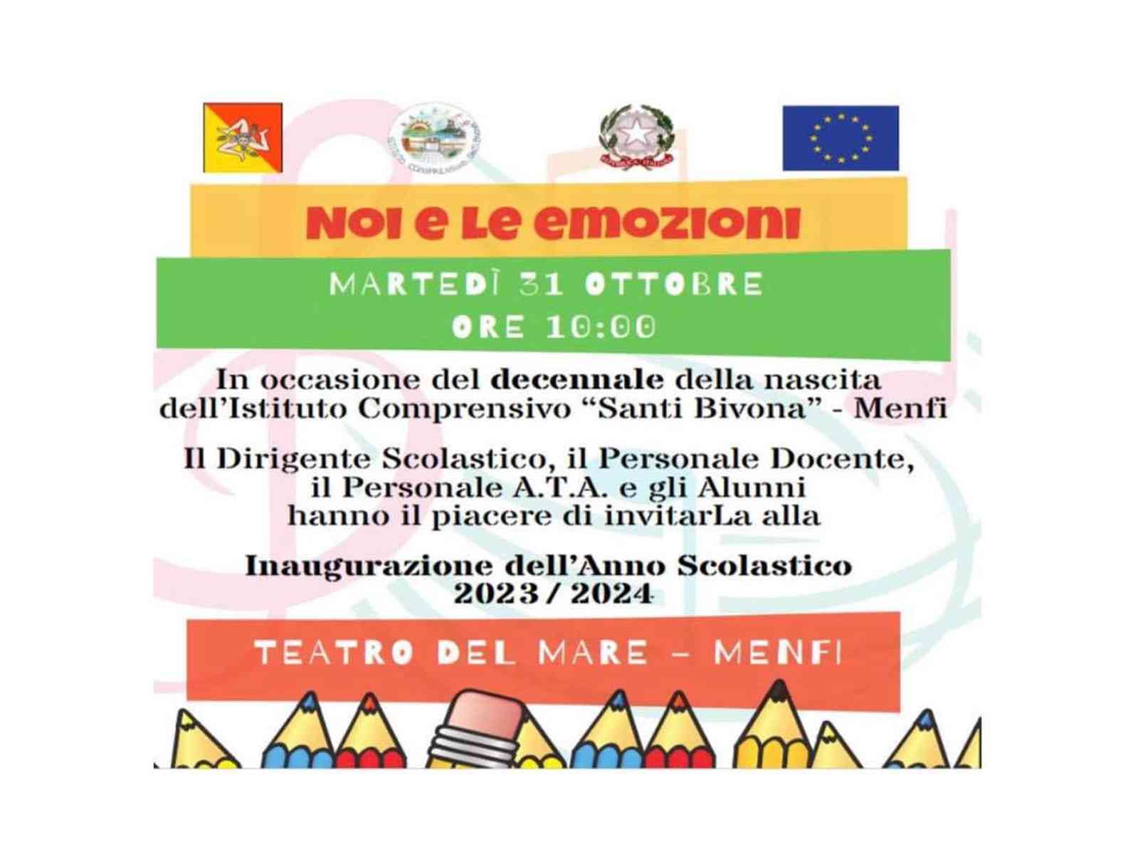 Immagine articolo: Menfi. Martedì 31 inaugurazione del nuovo anno scolastico al Teatro del Mare
