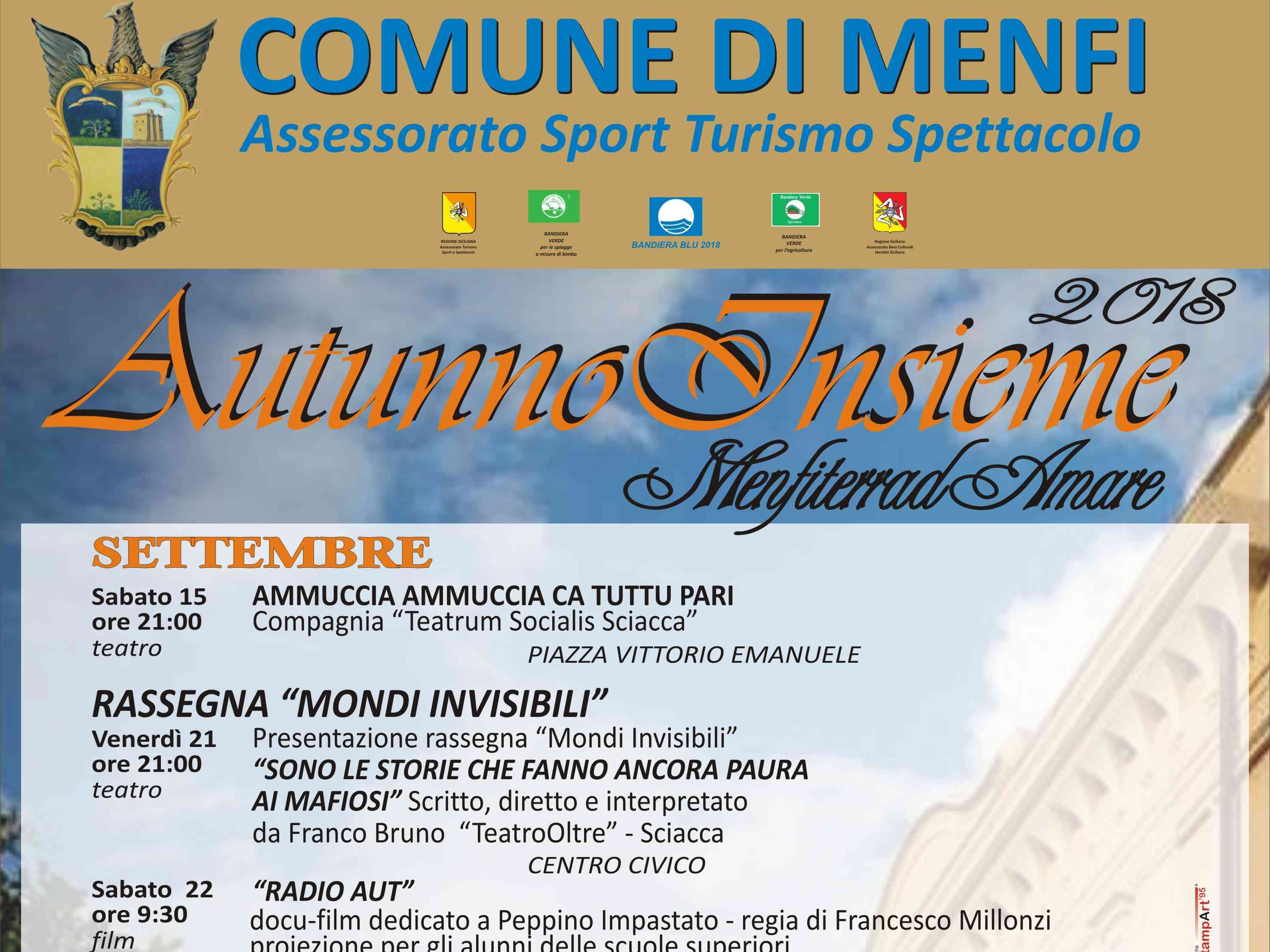 Immagine articolo: Menfi, al via AutunnoInsieme 2018. Tante le iniziative culturali