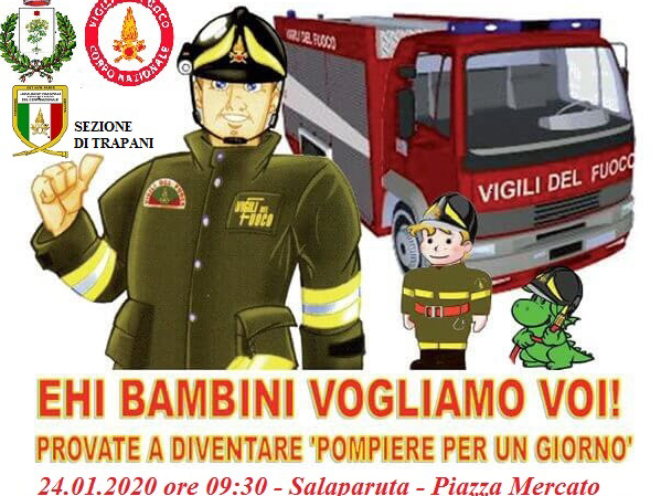 Immagine articolo: Salaparuta, gli alunni delle scuole vivranno un “giorno da Vigili del Fuoco“. Il 24 gennaio la giornata “Pompieropoli“