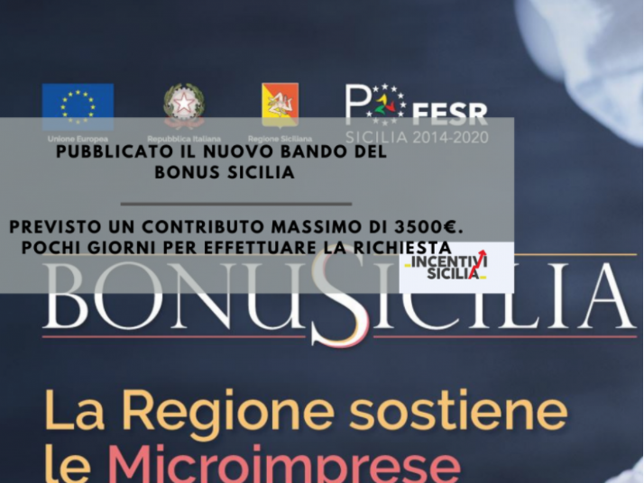 Immagine articolo: Pubblicato il nuovo bando del BonuSicilia: contributi fino a 3.500 € per le imprese siciliane