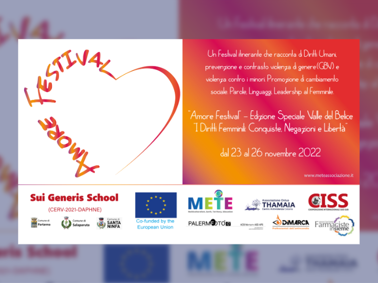 Immagine articolo: “Amore Festival” al via nella Valle del Belice. Dal 23 al 26 Novembre a Santa Ninfa, Partanna e Salaparuta