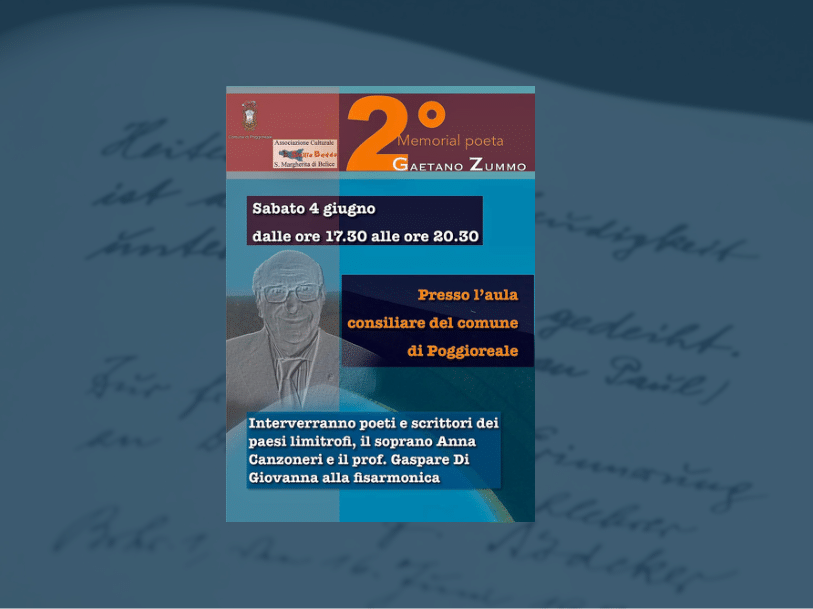 Immagine articolo: Poggioreale, domani secondo Memorial poeta “Gaetano Zummo“, ecco gli ospiti