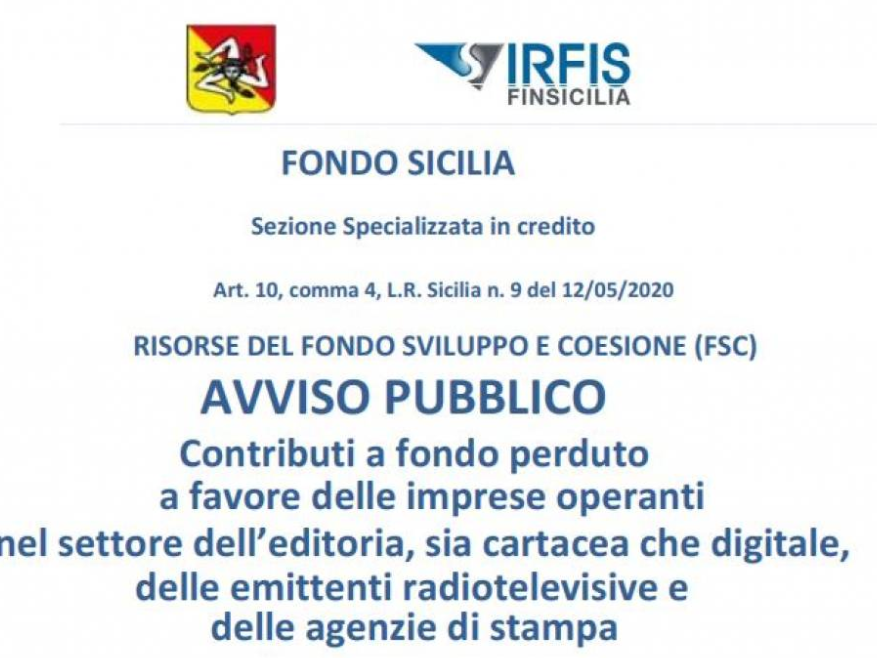 Immagine articolo: Contributi fondo perduto in Sicilia a favore delle imprese dell’editoria, della comunicazione e testate online