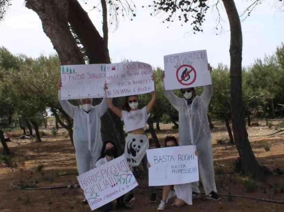 Immagine articolo: Straordinario successo del flash mob contro gli incendi boschivi in Sicilia. Anche Menfi tra i comuni coinvolti