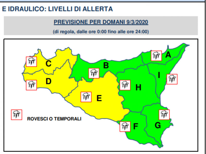 Immagine articolo:  Allerta meteo gialla nel Belìce fino alle ore 24 di oggi. Prestare attenzione 