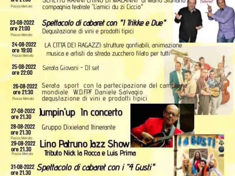Immagine articolo: Salaparuta estate 2022. Ecco il calendario completo della 3° sagra del vino e dei prodotti tipici “sulle note del Jazz“.
