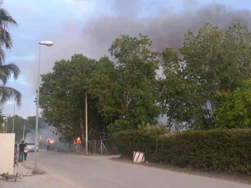 Immagine articolo: Menfi. Vasto incendio ieri sera in via dei Pioppi in contrada Fiori. Vigili del fuoco al lavoro