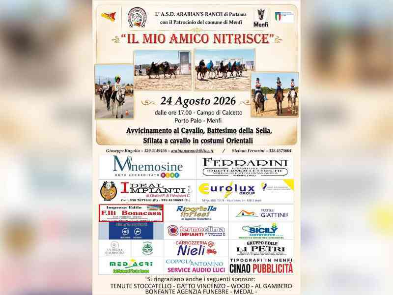 Immagine articolo: Menfi, a Porto Palo l’evento equestre “Il mio amico nitrisce“