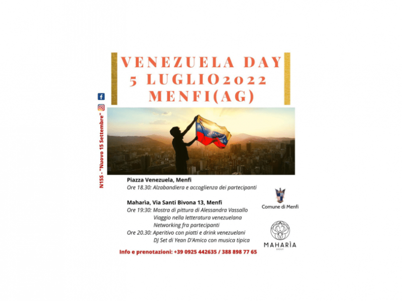 Immagine articolo: Menfi, tutto pronto per il “Venezuela Day“. Ecco gli eventi del 5 luglio