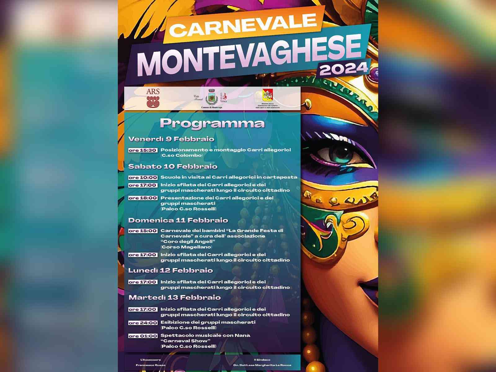 Immagine articolo: Tra carri e sfilate, dal 9 al 13 febbraio torna il Carnevale di Montevago. Il programma