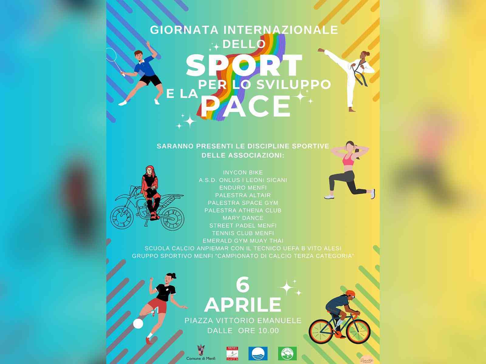 Immagine articolo: Menfi. Sabato 6, le associazioni insieme in Piazza per festeggiare la Giornata internazionale dello sport per lo sviluppo e la pace