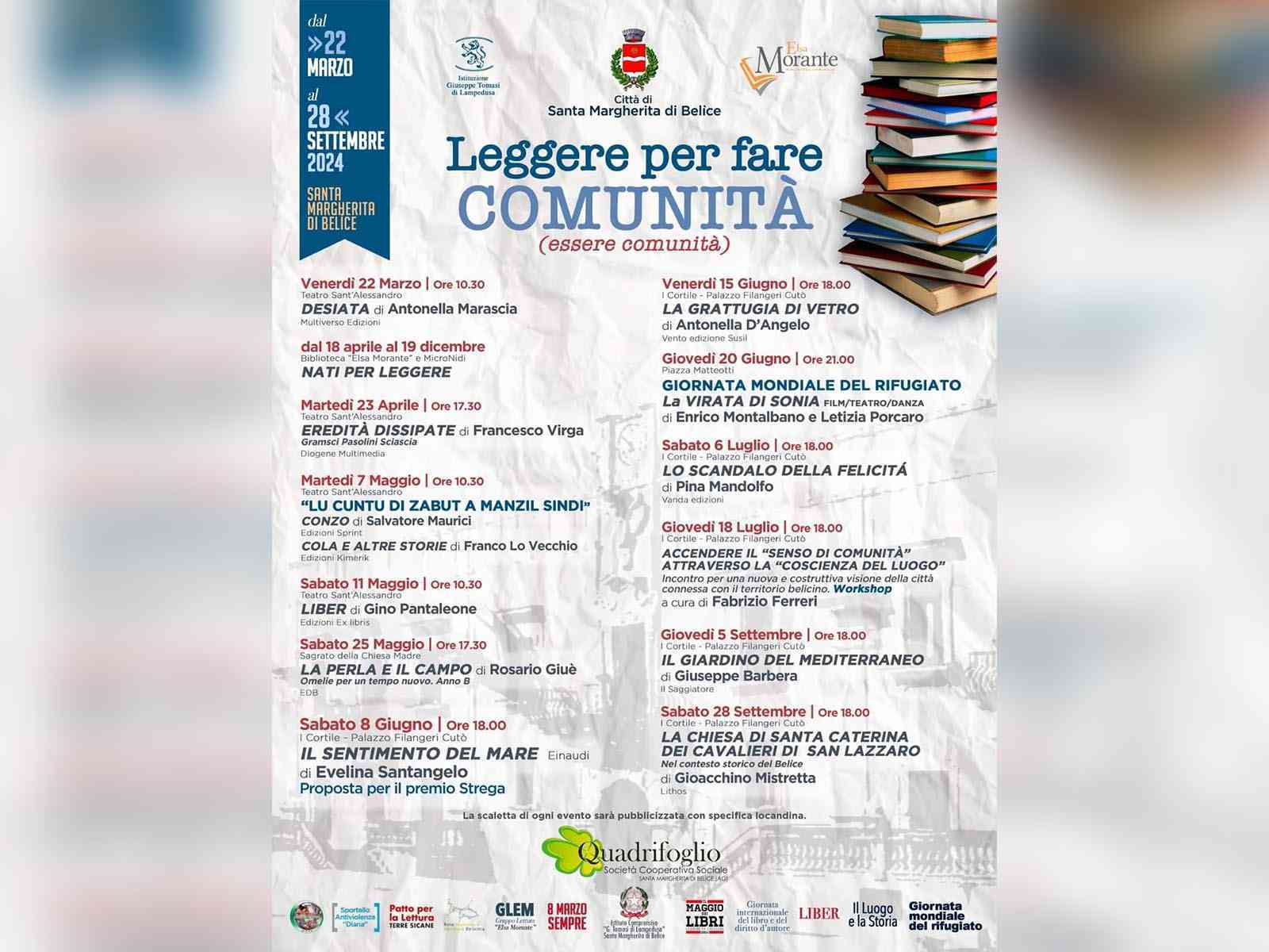 Immagine articolo: Santa Margherita. Da marzo a settembre la rassegna “Leggere per fare comunità“