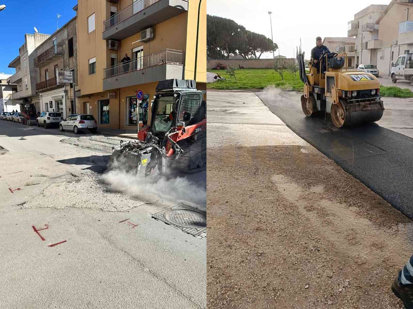 Immagine articolo: Menfi. Avviati i lavori per la manutenzione delle strade del centro abitato