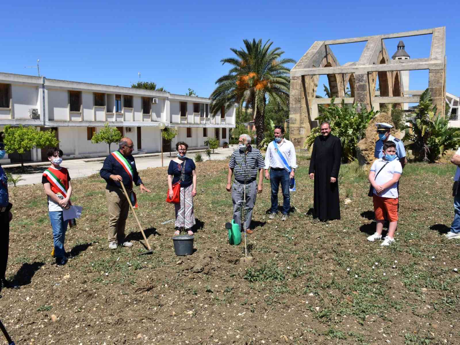 Immagine articolo: Salaparuta, un albero di ulivo in prossimità di piazza Falcone nel ricordo del Magistrato ucciso dalla mafia insieme alla scorta
